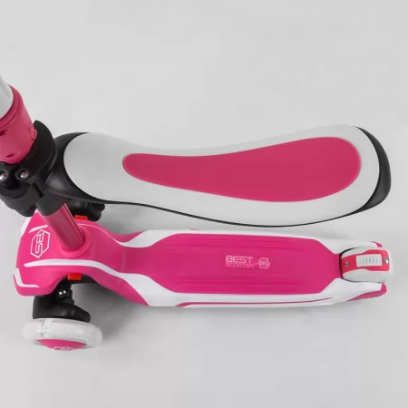 Самокат трехколесный Best Scooter JS-41008/63204 с сидением, алюминиевый руль, 3 колеса PU со светом, d=12 см