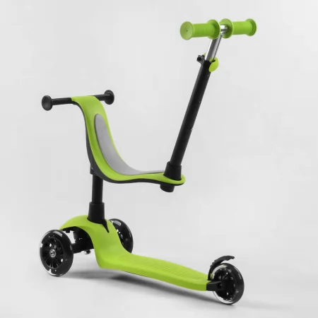 Самокат трехколесный Best Scooter PL-315 колеса PU со светом, сидение, родительская ручка, в коробке