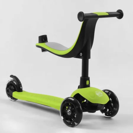 Самокат трехколесный Best Scooter PL-315 колеса PU со светом, сидение, родительская ручка, в коробке