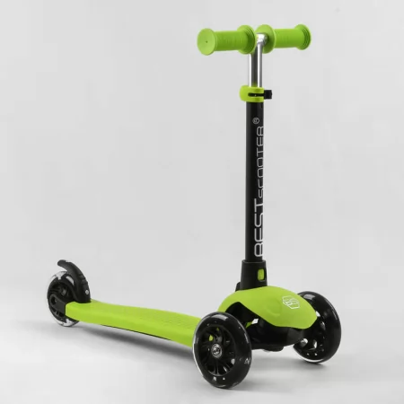 Самокат трехколесный Best Scooter PL-315 колеса PU со светом, сидение, родительская ручка, в коробке