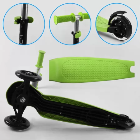 Самокат трехколесный Best Scooter PL-315 колеса PU со светом, сидение, родительская ручка, в коробке