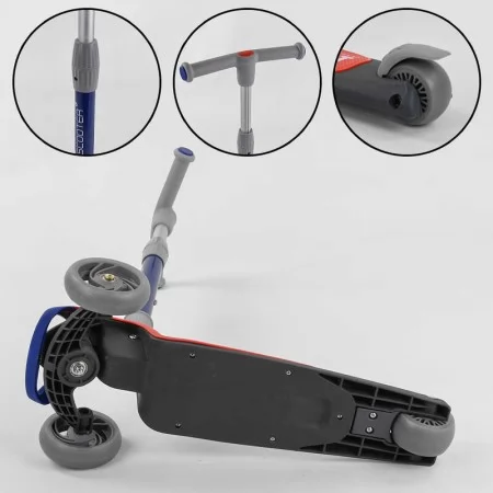 Самокат триколісний Best Scooter F-44077 складний зі світлом червоний Самокат триколісний Best Scooter F-44077 складний зі світлом червоний