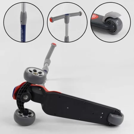 Самокат триколісний Best Scooter RS-9119 червоний зі світлом