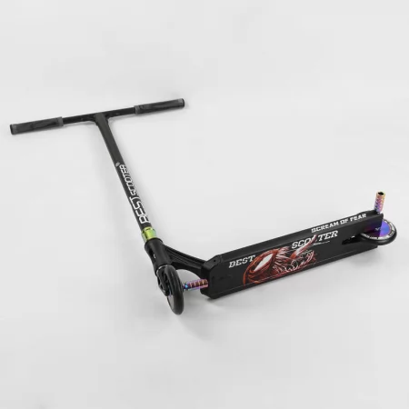 Самокат трюковый 97683 Best Scooter "SIMBIOTE" HIC-система, ПЕГИ, алюминиевый диск и дека, колёса 120мм PU, ширина руля - 57 см, в коробке