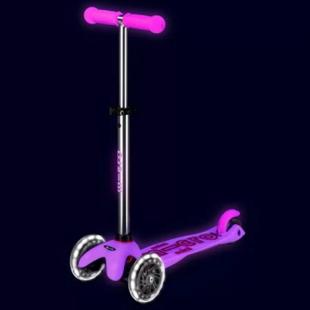 Триколісний самокат Micro Mini Deluxe Glow LED світний рожевий MMD217