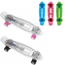 Скейтборд со светом Led GSK-0015 прозрачный 55х19 см