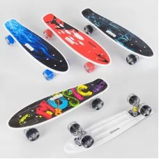 Пенни борд Best Board со светящимися колесами и ручкой Пенни борд Best Board со светящимися колесами и ручкой