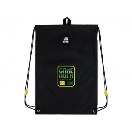 Сумка для взуття зі шнурками Game Over K25-600M-16, 46×33 см, затяжка шнурком, Kite Сумка для взуття зі шнурками Game Over K25-600M-16, 46×33 см, затяжка шнурком, Kite