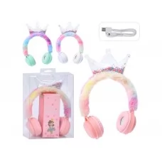 Наушники беспроводные детские FG240430009Q, Bluetooth, TF слот, с короной и плюшевым ободком