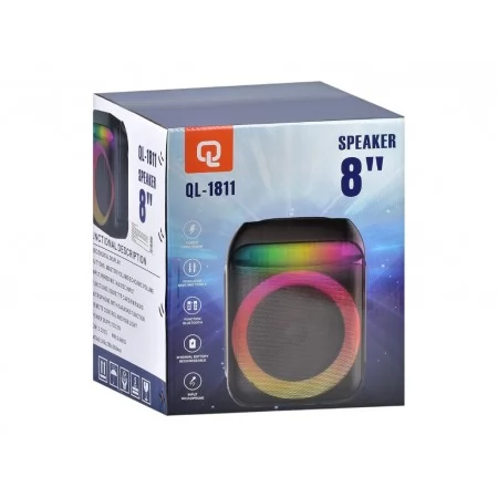 Акустическая колонка SMT 0002, 8 дюймов, Bluetooth, подсветка, микрофон, TFслот, USBзарядное, FM Акустическая колонка SMT 0002, 8 дюймов, Bluetooth, подсветка, микрофон, TFслот, USBзарядное, FM