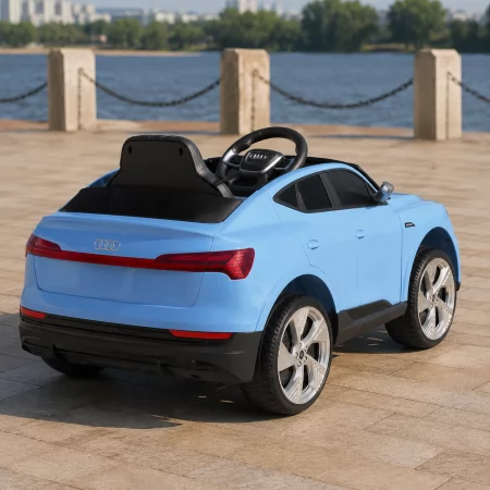 Детский электромобиль Джип Audi Q8 e-tron Sportback Bambi M 4806EBLR-4 синий, 2 мотора по 30W, EVA, кожа, MP3, USB, Bluetooth