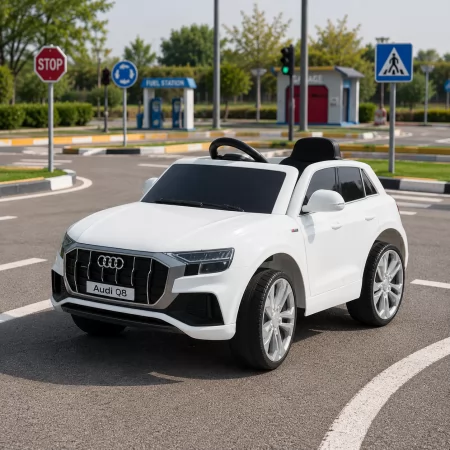 Детский электромобиль Джип Audi Q8 SUV Bambi JJ2066 EBLR-1 белый, EVA, экокожа, 2 мотора по 25W Детский электромобиль Джип Audi Q8 SUV Bambi JJ2066 EBLR-1 белый, EVA, экокожа, 2 мотора по 25W
