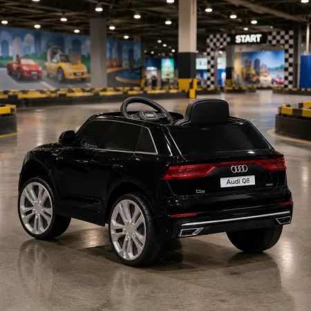 Детский электромобиль Джип Audi Q8 SUV Bambi JJ2066 EBLR-2 черный, EVA, экокожа, 2 мотора по 25W