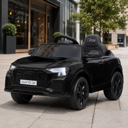 Дитячий електромобіль Джип Audi RS Q8 Bambi M 4569 EBLR-2 чорний, 2 мотори по 35W, EVA, шкіра, MP3, USB, Bluetooth