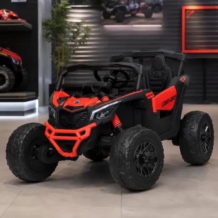 Детский электромобиль Джип Багги Bambi M 5099 EBLR-3 красный, 4 мотора по 200W, EVA, экокожа, Bluetooth