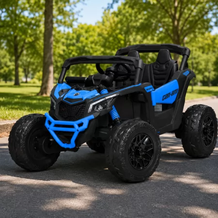 Детский электромобиль Джип Багги Bambi M 5099 EBLR-4 синий, 4 мотора по 200W, EVA, экокожа, Bluetooth