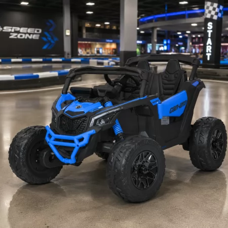 Детский электромобиль Джип Багги Bambi M 5099 EBLR-4 синий, 4 мотора по 200W, EVA, экокожа, Bluetooth