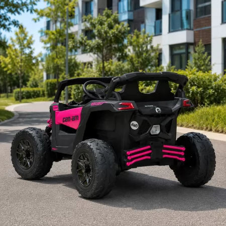 Детский электромобиль Джип Багги Bambi M 5099 EBLR-8-2 черно-розовый, 4 мотора по 200W, EVA, экокожа, Bluetooth