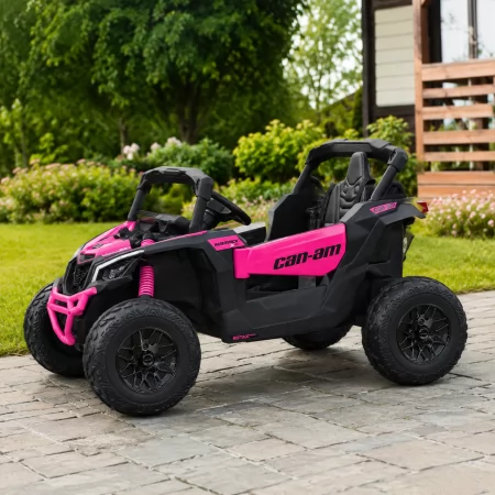 Детский электромобиль Джип Багги Bambi M 5099 EBLR-8-2 черно-розовый, 4 мотора по 200W, EVA, экокожа, Bluetooth