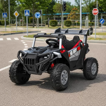 Дитячий електромобіль Джип Багги M 6347EBLRS-11, 4 мотори по 35W, MP3, Bluetooth, EVA, шкіра, сірий