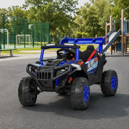 Детский электромобиль Джип Багги M 6347EBLRS-4, 4 мотора по 35W, MP3, Bluetooth, EVA, кожа, синий