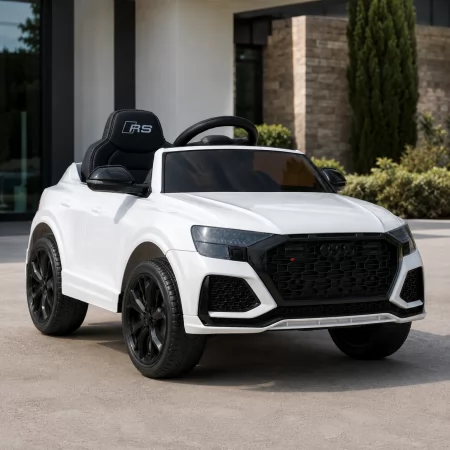 Детский электромобиль Джип Bambi Audi RS Q8 M 4569 EBLR-1 белый, 2 мотора по 35W, EVA, кожа, MP3, USB, Bluetooth