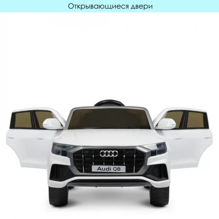 Детский электромобиль Джип Audi Q8 SUV Bambi JJ2066 EBLR-1 белый, EVA, экокожа, 2 мотора по 25W Детский электромобиль Джип Audi Q8 SUV Bambi JJ2066 EBLR-1 белый, EVA, экокожа, 2 мотора по 25W