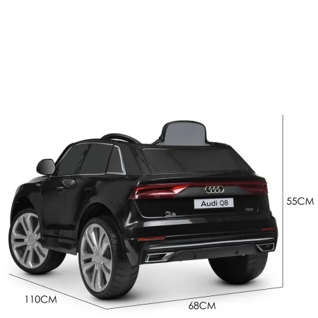 Детский электромобиль Джип Audi Q8 SUV Bambi JJ2066 EBLR-2 черный, EVA, экокожа, 2 мотора по 25W