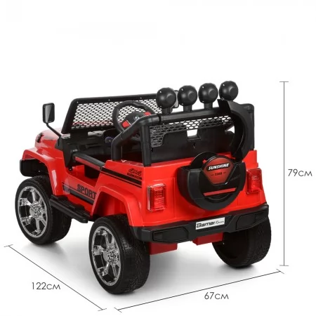 Дитячий електромобіль Джип Jeep Bambi M 3237 EBLR-3 червоний, 4 мотори по 45W, EVA, екокожа, MP3, Bluetooth Дитячий електромобіль Джип Jeep Bambi M 3237 EBLR-3 червоний, 4 мотори по 45W, EVA, екокожа, MP3, Bluetooth