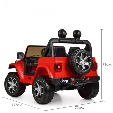 Детский электромобиль Jeep Wrangler Rubicon Bambi красный 4 мотора 35W