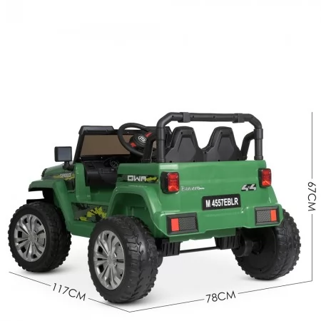 Дитячий електромобіль Джип Bambi M 4557 EBLR-10 Jeep Wrangler, темно-зелений Дитячий електромобіль Джип Bambi M 4557 EBLR-10 Jeep Wrangler, темно-зелений