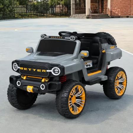 Детский электромобиль Джип Bambi M 5821 EBLR-11 Jeep, 4 мотора по 45W, EVA, кожа, Bluetooth, MP3, серый