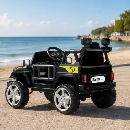 Дитячий електромобіль Джип Bambi Racer M 5103 EBLR-2 Jeep, 2 мотори по 40W, EVA, сидіння з екошкіри, MP3, Bluetooth, чорний