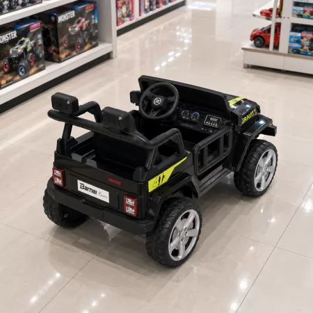 Дитячий електромобіль Джип Bambi Racer M 5103 EBLR-2 Jeep, 2 мотори по 40W, EVA, сидіння з екошкіри, MP3, Bluetooth, чорний