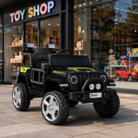 Дитячий електромобіль Джип Bambi Racer M 5103 EBLR-2 Jeep, 2 мотори по 40W, EVA, сидіння з екошкіри, MP3, Bluetooth, чорний