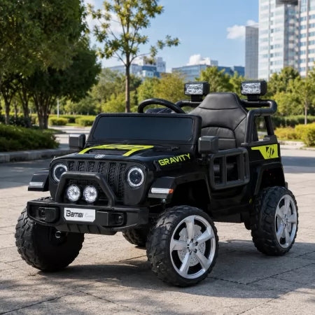 Дитячий електромобіль Джип Bambi Racer M 5103 EBLR-2 Jeep, 2 мотори по 40W, EVA, сидіння з екошкіри, MP3, Bluetooth, чорний