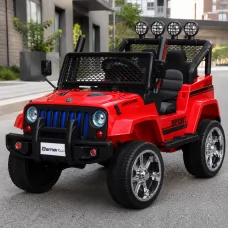 Дитячий електромобіль Джип Jeep Bambi M 3237 EBLR-3 червоний, 4 мотори по 45W, EVA, екокожа, MP3, Bluetooth
