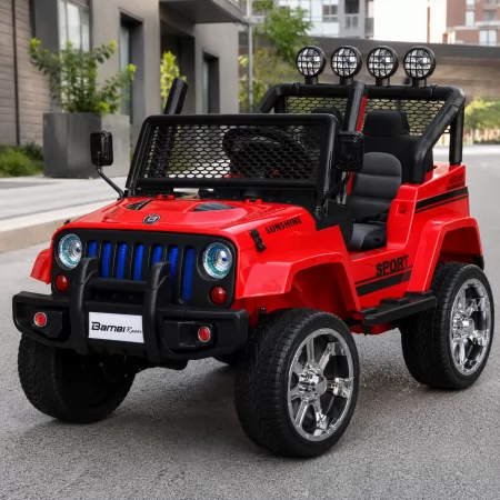 Дитячий електромобіль Джип Jeep Bambi M 3237 EBLR-3 червоний, 4 мотори по 45W, EVA, екокожа, MP3, Bluetooth