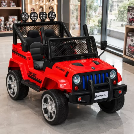 Дитячий електромобіль Джип Jeep Bambi M 3237 EBLR-3 червоний, 4 мотори по 45W, EVA, екокожа, MP3, Bluetooth Дитячий електромобіль Джип Jeep Bambi M 3237 EBLR-3 червоний, 4 мотори по 45W, EVA, екокожа, MP3, Bluetooth