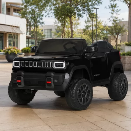 Детский электромобиль Джип Jeep Recon JJ2500EBLR-2 двухместный, 4 мотора по 25W, EVA, кожа, MP3, USB, Bluetooth, черный Детский электромобиль Джип Jeep Recon JJ2500EBLR-2 двухместный, 4 мотора по 25W, EVA, кожа, MP3, USB, Bluetooth, черный