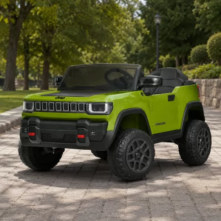 Детский электромобиль Джип Jeep Recon JJ2500EBLR-5 двухместный, 4 мотора по 25W, EVA, кожа, MP3, USB, Bluetooth, зеленый