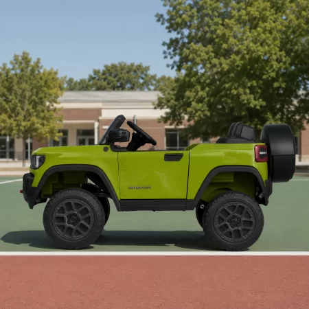 Детский электромобиль Джип Jeep Recon JJ2500EBLR-5 двухместный, 4 мотора по 25W, EVA, кожа, MP3, USB, Bluetooth, зеленый