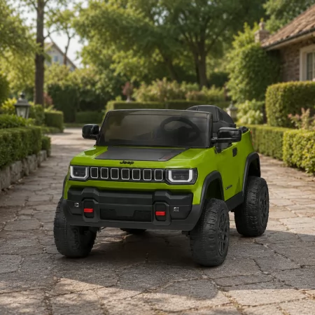 Детский электромобиль Джип Jeep Recon JJ2500EBLR-5 двухместный, 4 мотора по 25W, EVA, кожа, MP3, USB, Bluetooth, зеленый