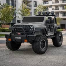 Дитячий електромобіль Джип Jeep Wrangler Bambi M 6065EBLR-11 двомісний, 2 мотори по 45W, EVA, шкіра, Bluetooth, світло, сірий Дитячий електромобіль Джип Jeep Wrangler Bambi M 6065EBLR-11 двомісний, 2 мотори по 45W, EVA, шкіра, Bluetooth, світло, сірий