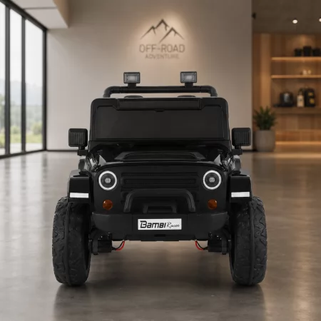 Детский электромобиль Джип Jeep Wrangler M 6287EBLR-2 двухместный черный, 4 мотора по 45W, EVA, кожа, Bluetooth