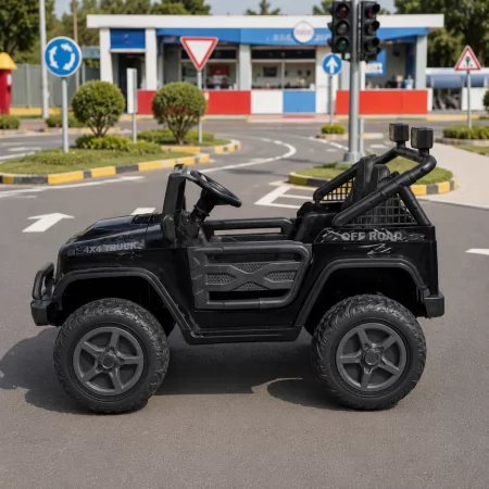 Детский электромобиль Джип Jeep Wrangler M 6287EBLR-2 двухместный черный, 4 мотора по 45W, EVA, кожа, Bluetooth