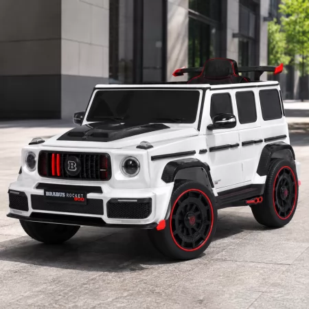Дитячий електромобіль Джип Mercedes-AMG G 63 Brabus Rocket 900 M 6257EBLR-1 білий, Гелендваген, 4 мотори по 35W, EVA, екошкіра, MP3, Bluetooth