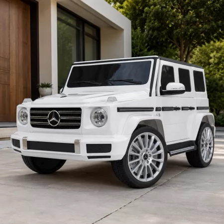 Дитячий електромобіль Джип Mercedes-Benz G-Class G500 Гелендваген Bambi M 5028 EBLR-1 білий, 4 мотори по 25W, EVA, шкіра, MP3, USB