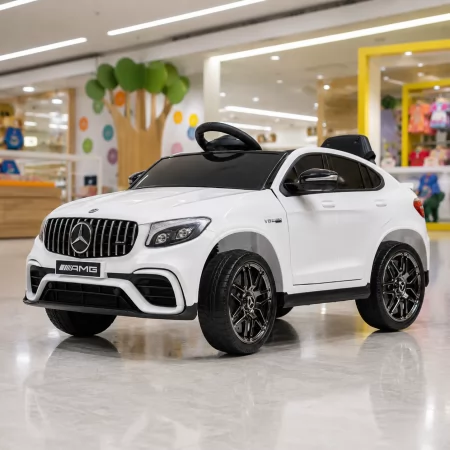 Дитячий електромобіль Джип Mercedes-Benz GLC 63S AMG Bambi M 4140EBLR-1 білий, 4 мотори по 30W, EVA, шкіра, USB, TF