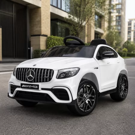 Дитячий електромобіль Джип Mercedes-Benz GLC 63S AMG Bambi M 4140EBLR-1 білий, 4 мотори по 30W, EVA, шкіра, USB, TF